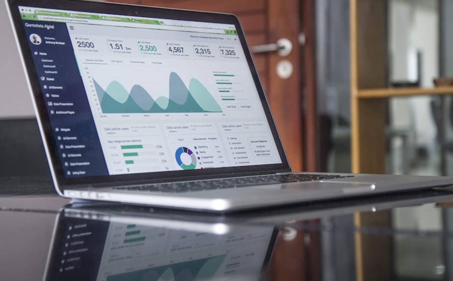 Statistiques de fréquentation affichées sur un ordinateur portable